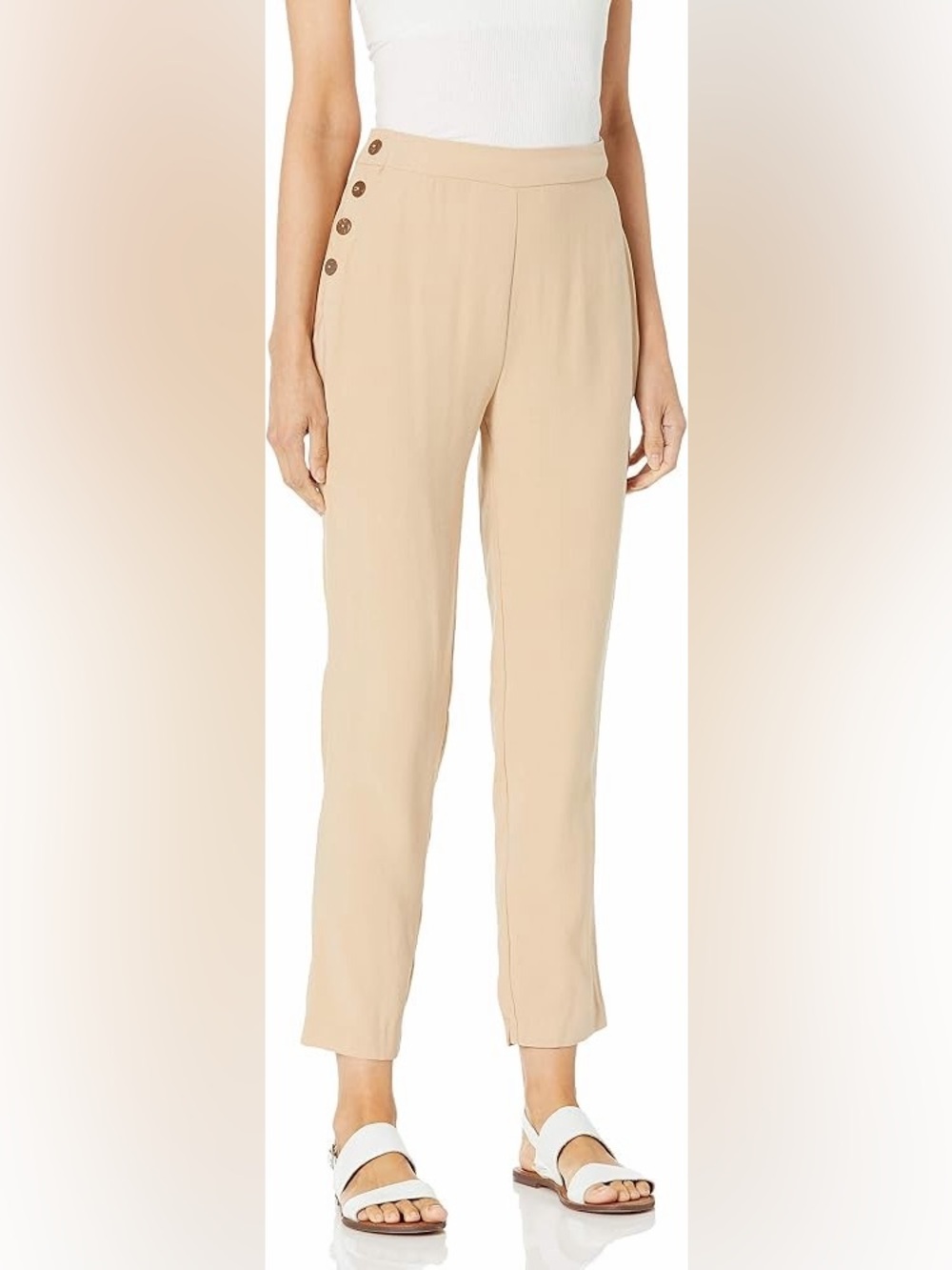 BCBG Drapey High Waist Trousers in Sand NWT Small